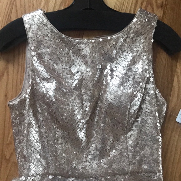 AIDAN MATTOX DRESS CHAMPAGNE SEQUIN FORMAL SIZE 4 NWT - Picture 4 of 6